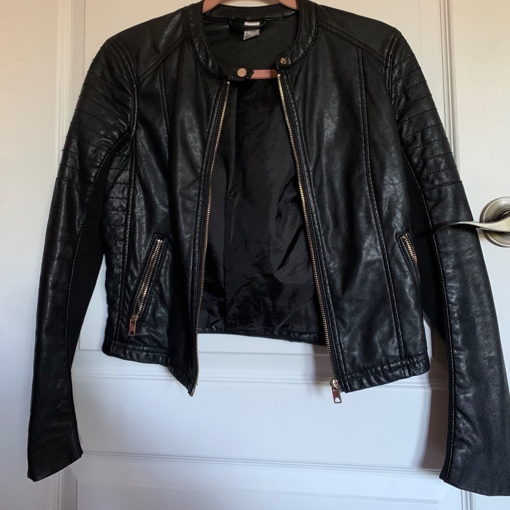 H&M cropped biker jacket